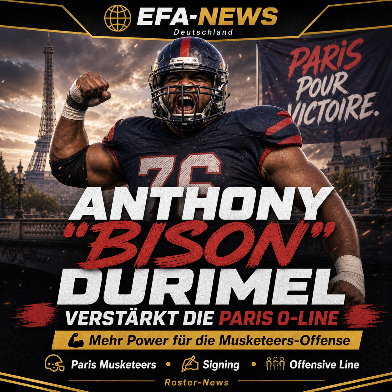 Paris Musketeers verpflichten Anthony „Bison“ Durimel – EFA-NEWS.de