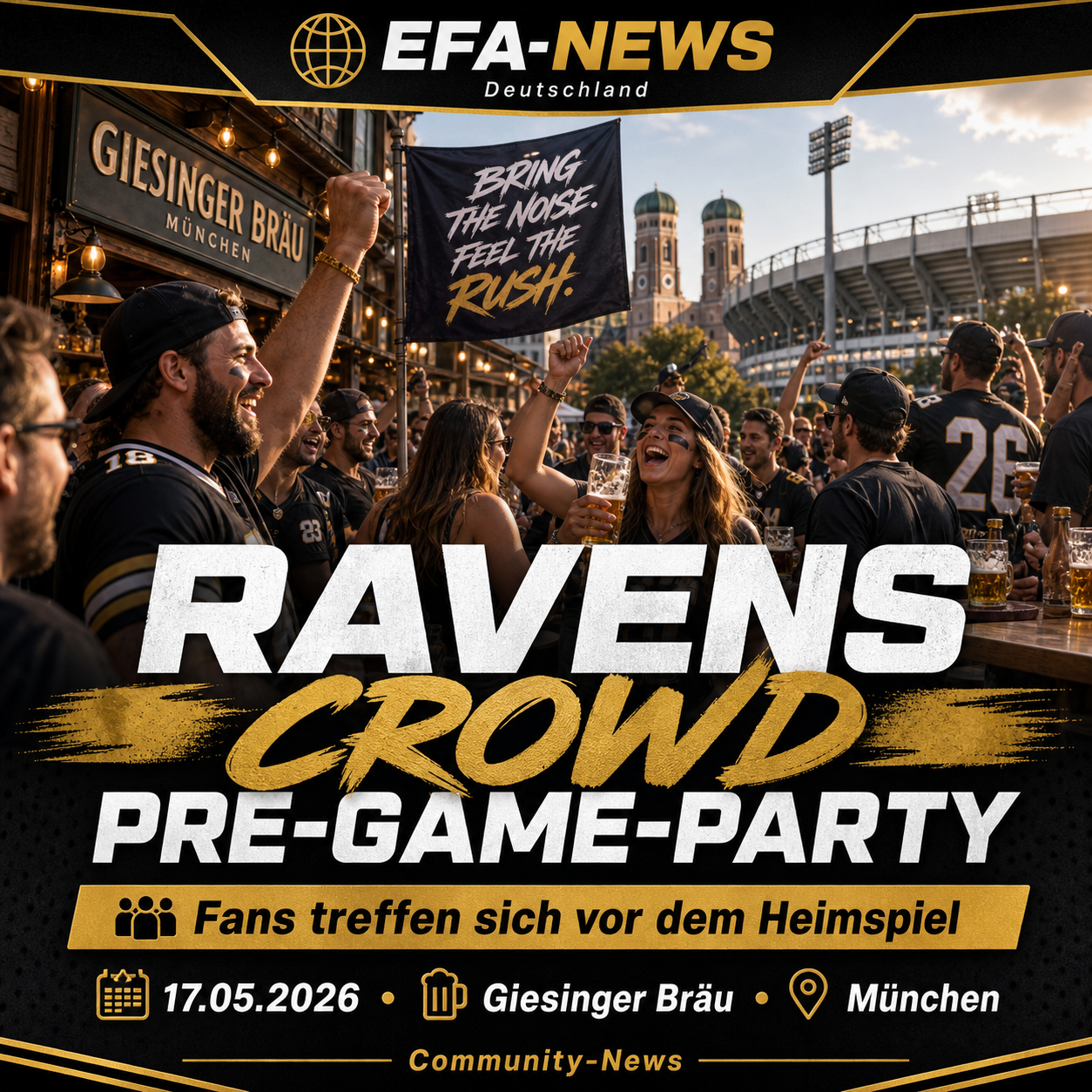 Ravens Crowd lädt zur Pre-Game-Party im Giesinger Bräu – EFA-NEWS.de