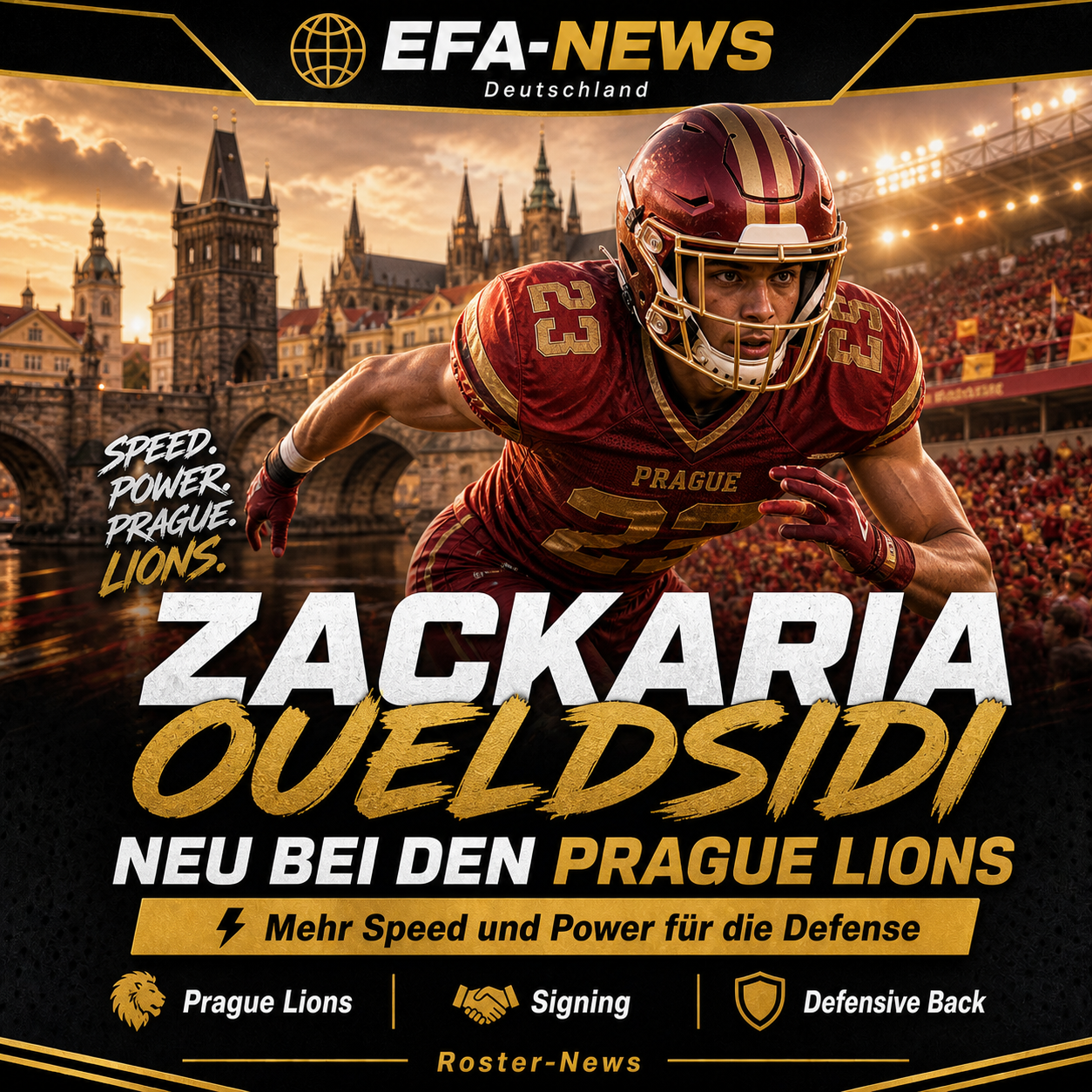 Prague Lions ficha a Zackaria Oueldsidi – EFA-NEWS.de