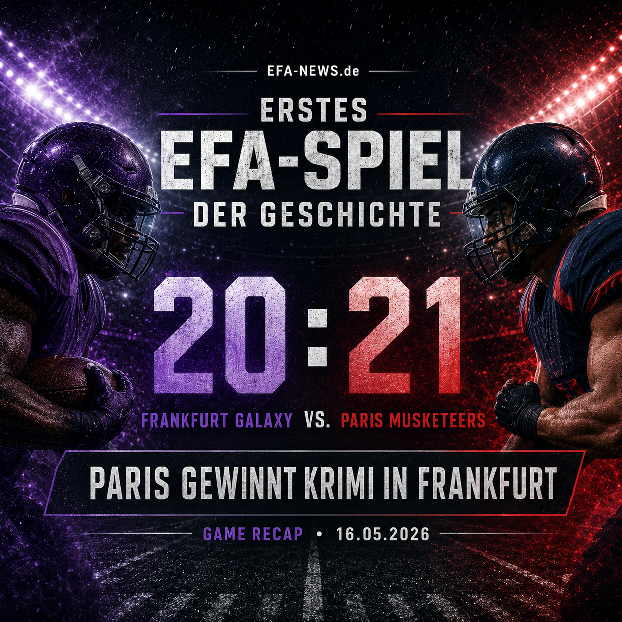 Paris Musketeers gewinnen erstes EFA-Spiel der Geschichte gegen Frankfurt Galaxy – EFA-NEWS.de