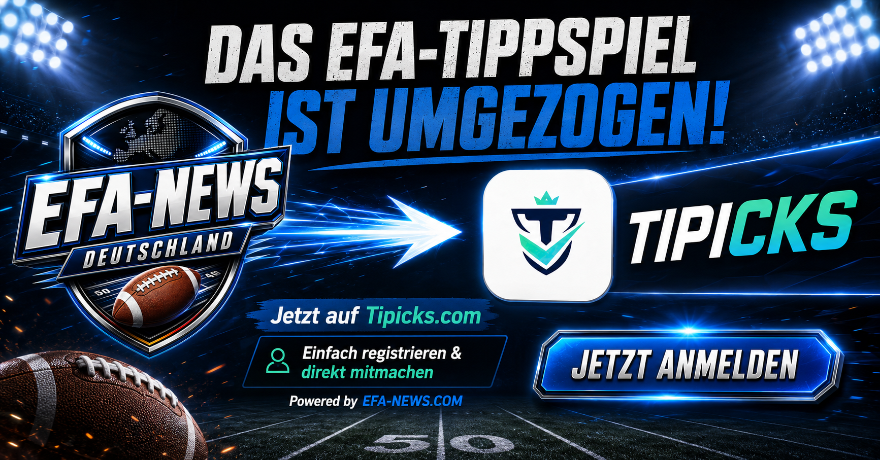 Das EFA-Tippspiel ist umgezogen – jetzt auf Tipicks mitmachen – EFA-NEWS.de