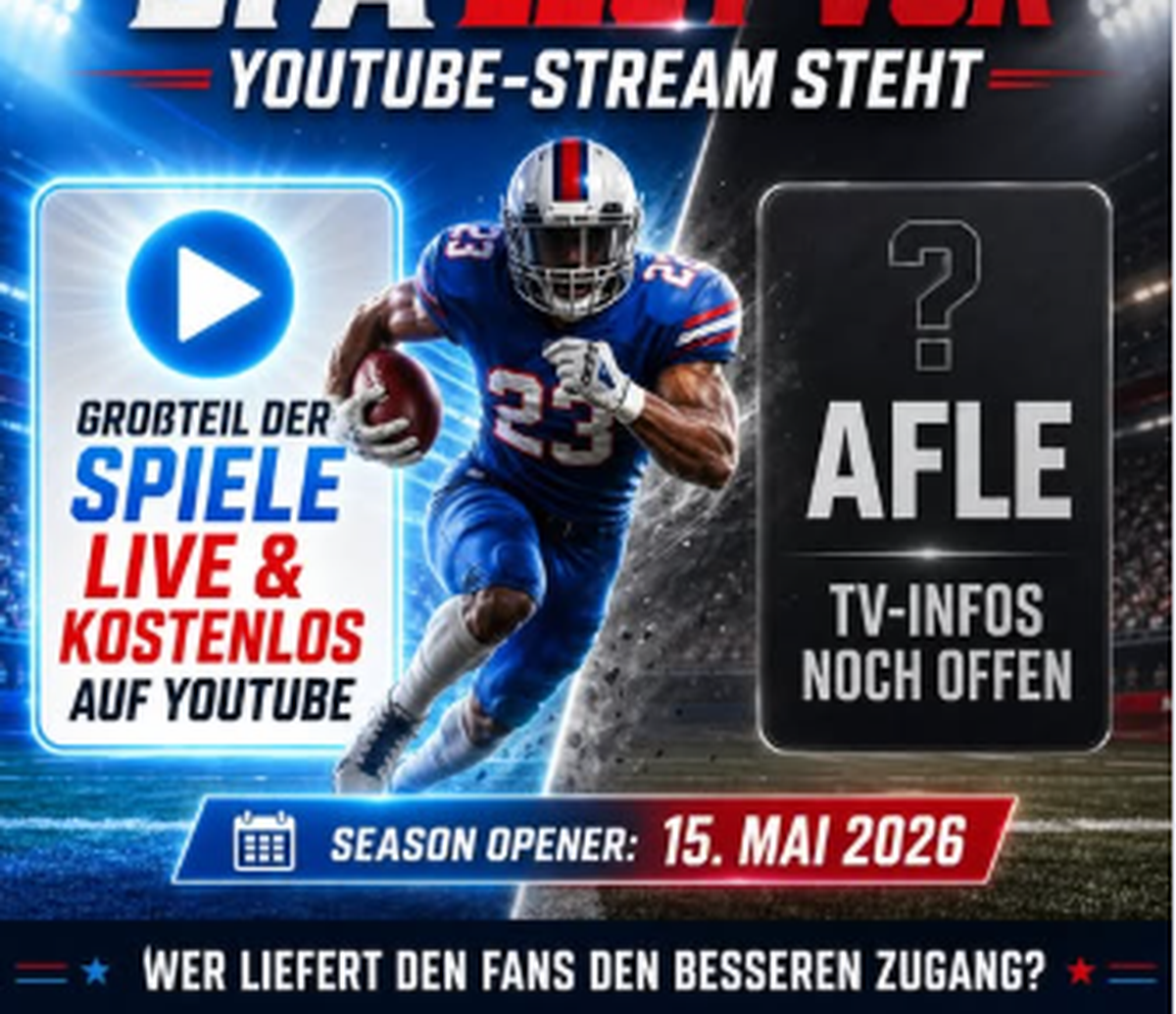 EFA legt vor: YouTube-Stream steht – AFLE-TV-Infos offen – EFA-NEWS.de